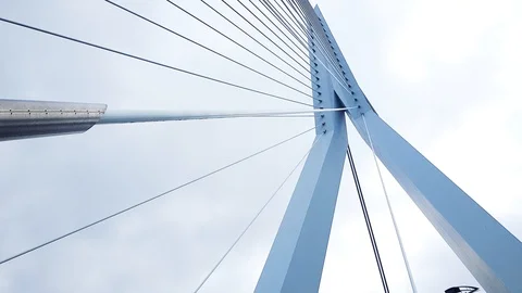 Erasmus Bridge (Erasmusbrug). The bridge in the centre of Rotterdam. Stock Footage 126147358