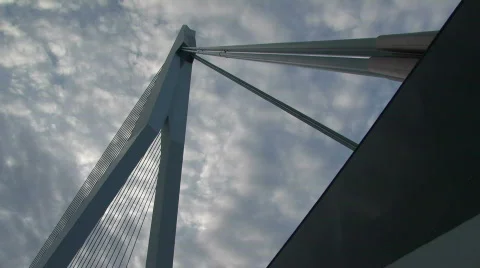 Erasmus Bridge in Rotterdam 5 Video stock 497384
