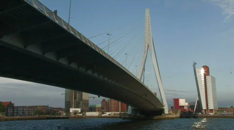Erasmus Bridge in Rotterdam Video stock 497382
