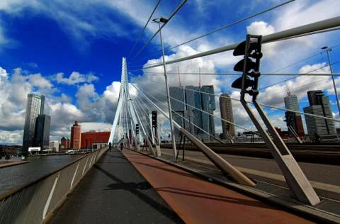 Erasmus Bridge view Stock Photos