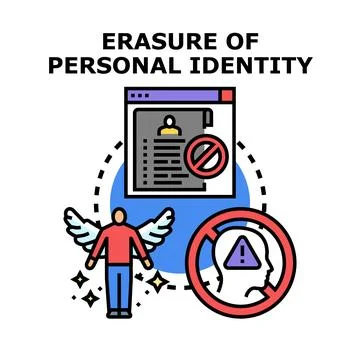 Erasure of personal identity concept vector icon Stock Illustration