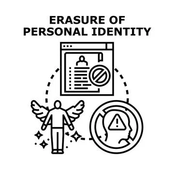 Erasure of personal identity concept vector icon Stock Illustration