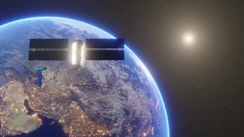 Erath and Satellite Stock Footage 316062246