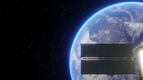 Erath Satellite Space Scene Background Stock Footage 274388625