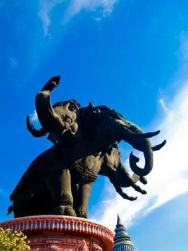 Erawan monument1 Stock Photos