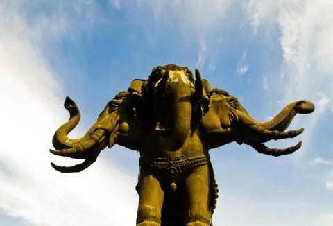 Erawan monument4 Stock Photos