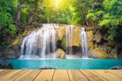 Erawan water fall 库存照片