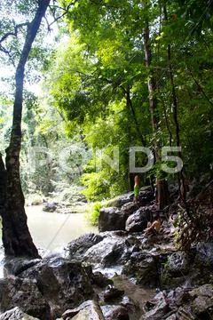 Erawan Waterfall, Kanchanaburi, Thailand Stock Photos