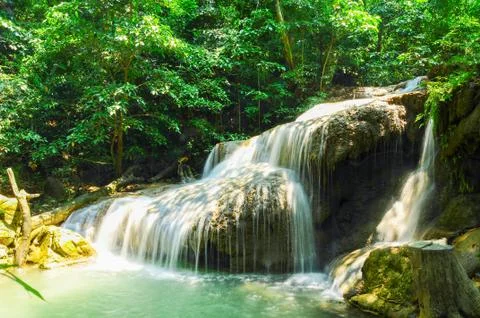 Erawan waterfall Fotos de archivo