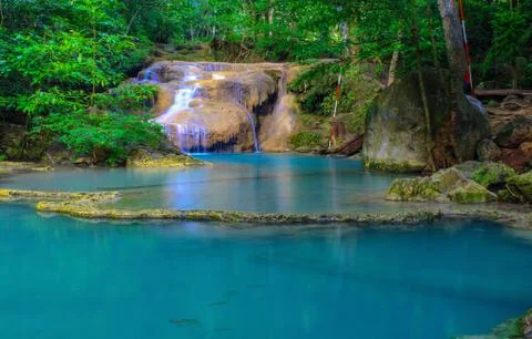 Erawan waterfall Foto stock