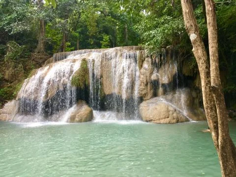 Erawan waterfall Stock Photos