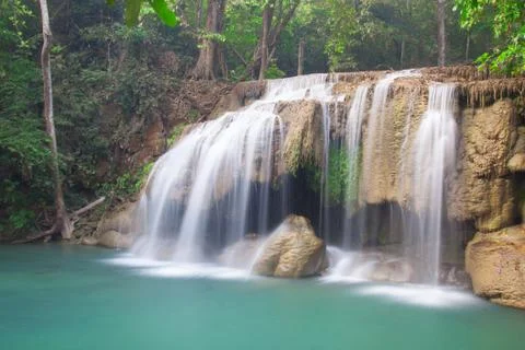 Erawan waterfall Stock Photos