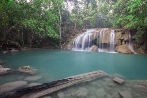 Erawan waterfall Stock Photos
