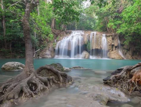 Erawan Waterfall Foto stock