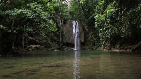 Erawan waterfall in thailand Stock Footage 51246900