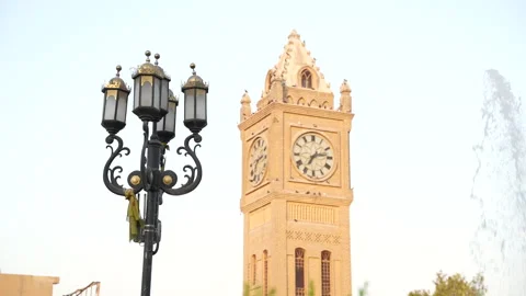 Erbil-Clock-Tower-with-Lamp Stock Footage 315311555