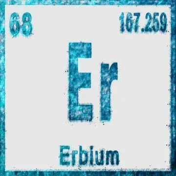 Erbium Chemical Element Blue on White Illustrazione stock