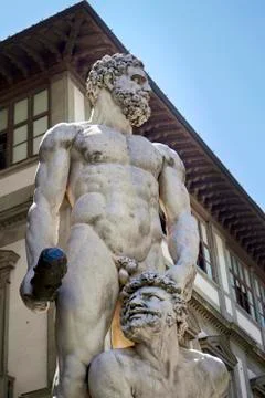 The Ercole e Caco, Piazza della Signoria, Florence Stock Photos