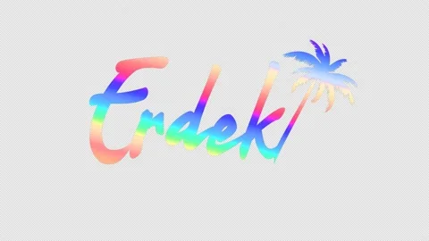 Erdek. Multicolor gradient bright motion text. Alpha channel. 4K video. Stock Footage 154285926