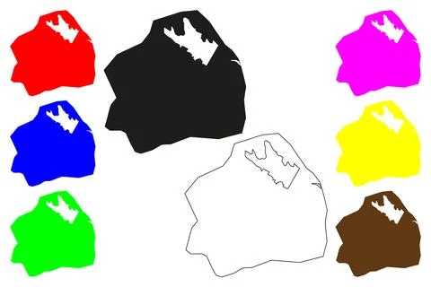 Erdenet city (Mongolia) map vector illustration, scribble sketch Erdenet map 스톡 일러스트