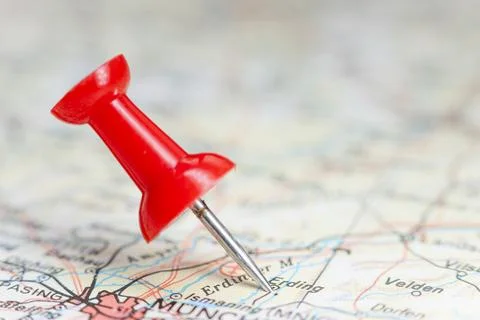 Erding, Germany pin on map Stock Photos