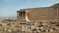 Erechtheion - antique temple in Athenian Acropolis, Greece HD Footage