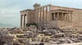 Erechtheion - antique temple in Athenian Acropolis, Greece HD Footage