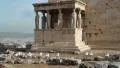 Erechtheion - antique temple in Athenian Acropolis, Greece HD Footage