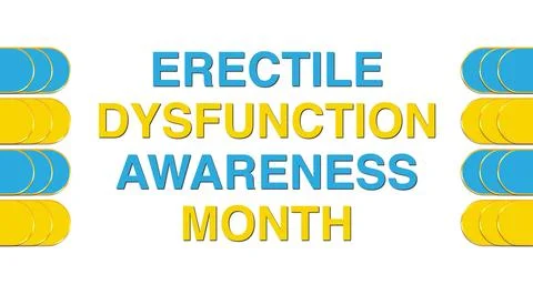 Erectile dysfunction Awareness Month text reveal on white background Stock-Illustration
