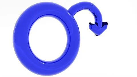 Erectile dysfunction, blue mars symbol concept. Stock-Illustration