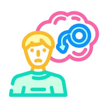 Erectile dysfunction color icon vector illustration Illustrazione stock