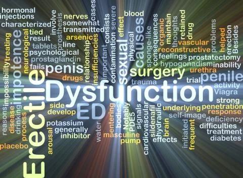 Erectile dysfunction ED background concept glowing Illustrazione stock