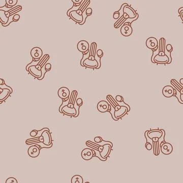 Erectile dysfunction line seamless pattern Stock Illustration