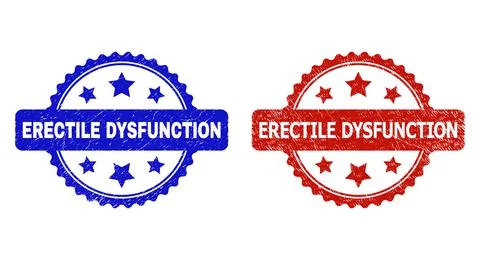 ERECTILE DYSFUNCTION Rosette Stamps with Corroded Style イラスト素材