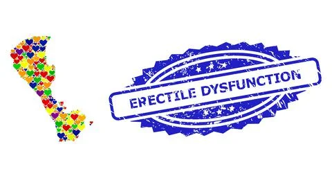 Erectile Dysfunction Scratched Seal and Bright Heart Mosaic Map of Boracay イラスト素材