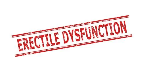 ERECTILE DYSFUNCTION Stamp Seal with Grunged Texture and Double Parallel Lines Stock Illustration