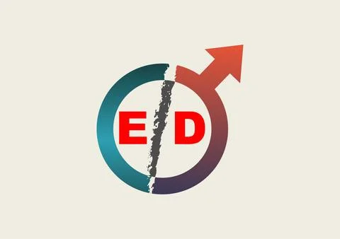 Erectile dysfunction symbol on white background Illustrazione stock