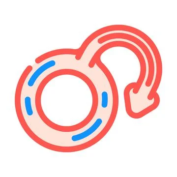 Erectile dysfunction urology color icon vector illustration Illustrazione stock