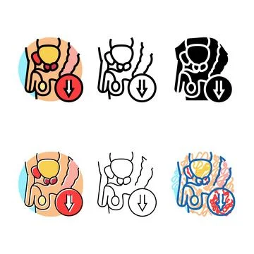 Erectile dysfunction urology color icon vector looks 库存插图