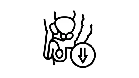 Erectile dysfunction urology line icon animation Stock Footage 326129498