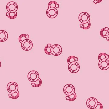 Erectile dysfunction urology line vector seamless pattern Stock Illustration