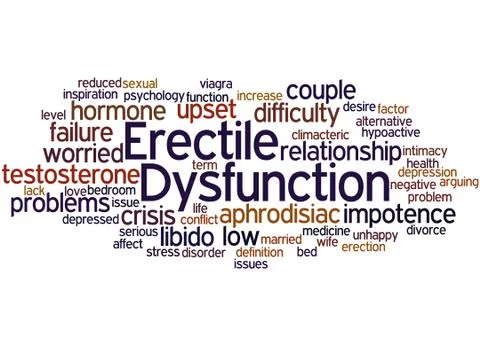 Erectile Dysfunction, word cloud concept Illustrazione stock