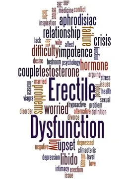 Erectile Dysfunction, word cloud concept Illustrazione stock