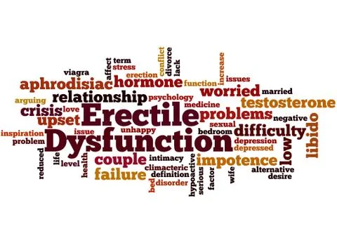 Erectile Dysfunction, word cloud concept Illustrazione stock