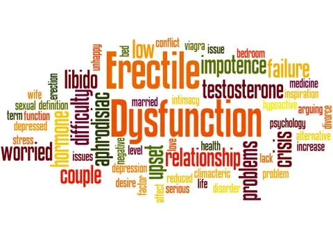 Erectile Dysfunction, word cloud concept Illustrazione stock