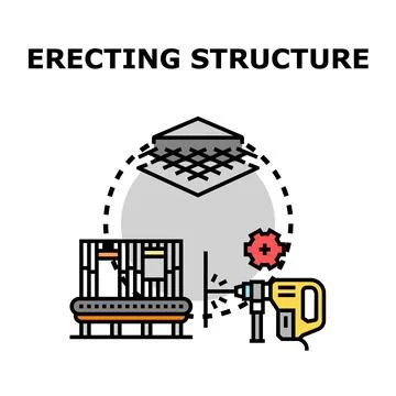 Erecting structure concept for building and framework project Stock Illustration