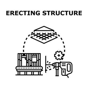 Erecting structure concept for building and framework project Stock Illustration