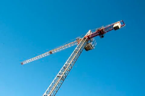 Erecting a Tower Crane. Stock Photos
