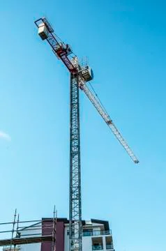 Erecting a Tower Crane. Stock Photos