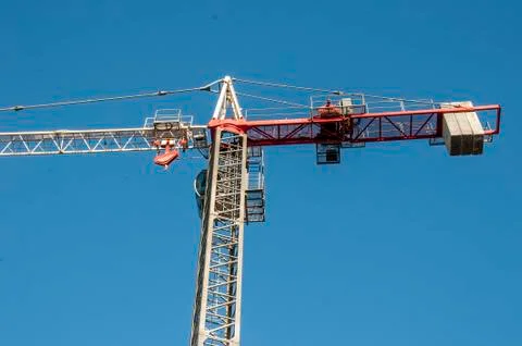 Erecting a Tower Crane. Foto stock